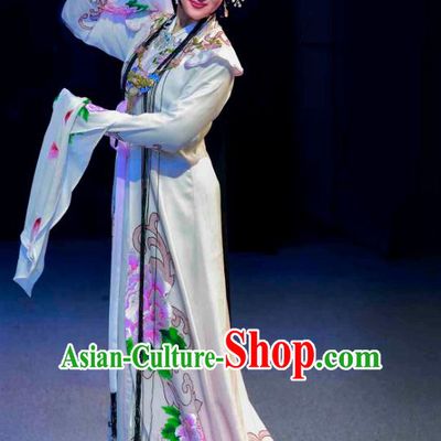 Chinese Sichuan Opera Actress Garment Costumes and Hair Accessories Traditional Peking Opera Diva Xue Baochai Laodan Dress Young Mistress Apparels