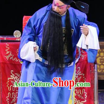 Sheng Si Pai Chinese Sichuan Opera Elderly Male Apparels Costumes and Headpieces Peking Opera Magistrate Huang Boxian Garment Official Clothing