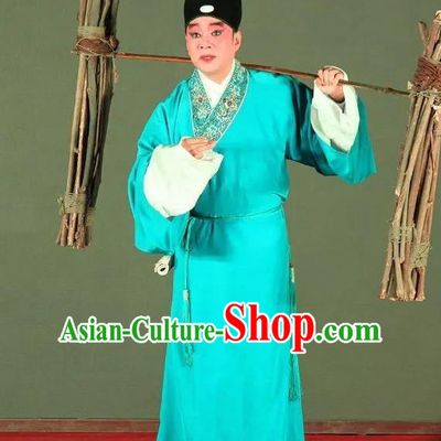 Ma Qian Po Shui Chinese Sichuan Opera Xiaosheng Apparels Costumes and Headpieces Peking Opera Young Male Garment Scholar Zhu Maichen Clothing