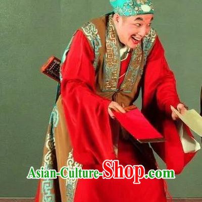 Ma Qian Po Shui Chinese Sichuan Opera Chou Apparels Costumes and Headpieces Peking Opera Clown Garment Landlord Clothing