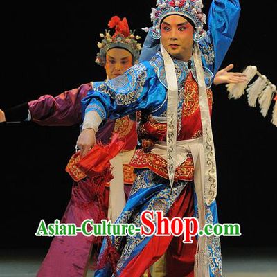 Ma Qian Po Shui Chinese Sichuan Opera Swordsman Apparels Costumes and Headpieces Peking Opera Martial Male Garment Soldier Clothing