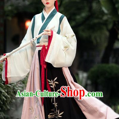 Chinese Ancient Female Swordsman Hanfu Dress Traditional Jin Dynasty Historical Costumes Complete Set for Women