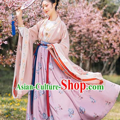 Chinese Ancient Royal Princess Hanfu Dress Traditional Northern and Southern Dynasties Court Lady Historical Costumes Imperial Consort Garment Complete Set
