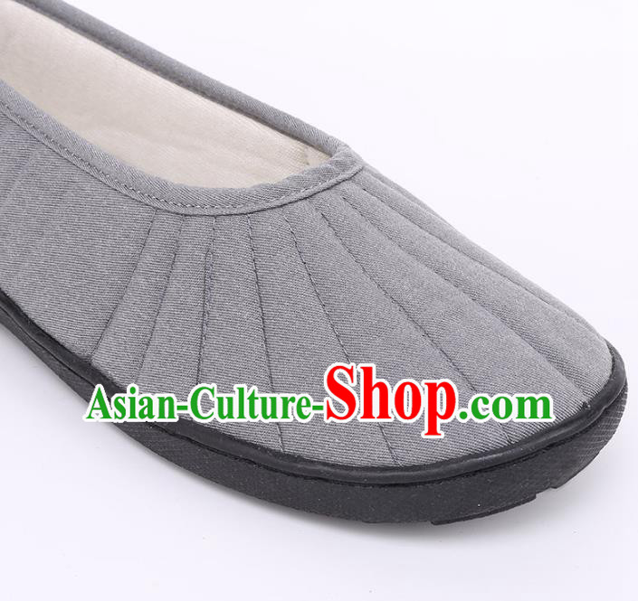 Top Grade Chinese Monk Shoes Traditional Buddhist Shoes Priest Grey Shoes Top Grade Chinese Monk Shoes Traditional Buddhist Shoes Priest Grey Shoes