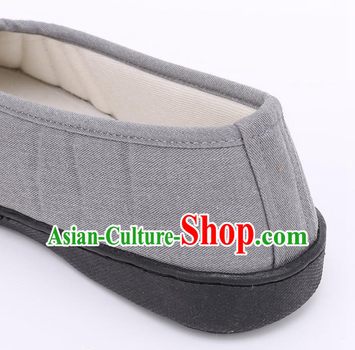Top Grade Chinese Monk Shoes Traditional Buddhist Shoes Priest Grey Shoes Top Grade Chinese Monk Shoes Traditional Buddhist Shoes Priest Grey Shoes