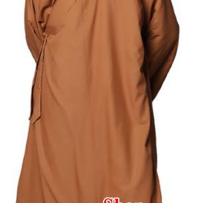 Chinese Traditional Buddhist Monk Costume Meditation Garment Winter Bonze Clothing Ginger Cotton Wadded Robe for Men