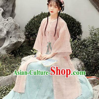 Chinese Ancient Ming Dynasty Young Female Hanfu Dress Traditional Garment Nobility Lady Historical Costumes Complete Set