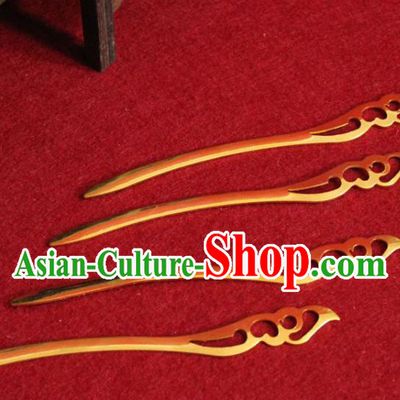 Traditional Chinese Handmade Golden Hair Clip Ancient Queen Hairpin Hair Accessories for Women