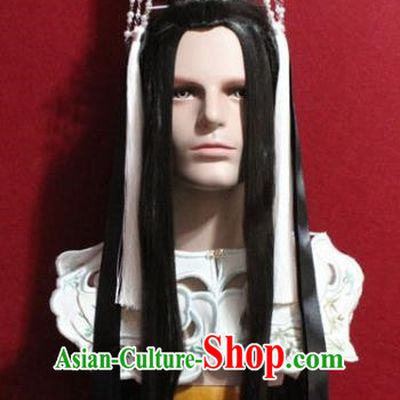 Traditional Chinese Handmade Ming Dynasty Prince Black Ribbon Hair Crown Ancient Noble Childe Hair Accessories for Men