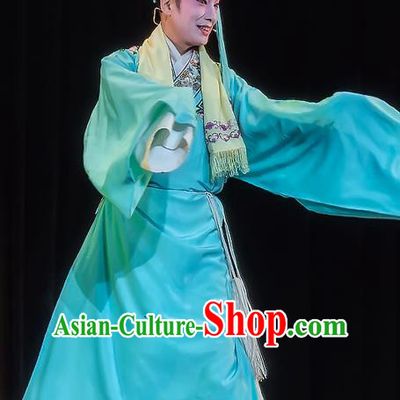 Zhuo Wenjun Chinese Sichuan Opera Niche Apparels Costumes and Headpieces Peking Opera Young Male Garment Scholar Sima Xiangru Clothing