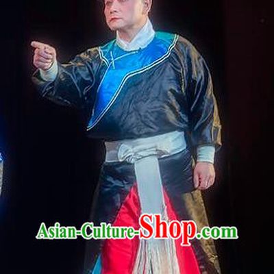 Zhuo Wenjun Chinese Sichuan Opera Servant Apparels Costumes and Headpieces Peking Opera Martial Male Garment Wusheng Clothing