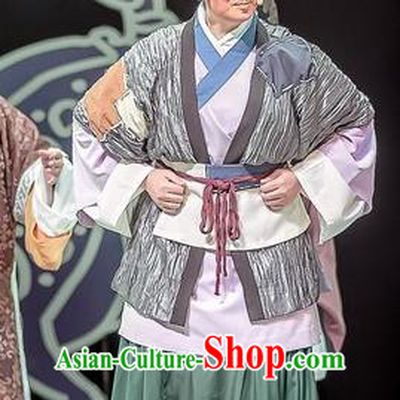 Chinese Sichuan Opera Old Woman Garment Costumes and Hair Accessories Bao En Ji Traditional Peking Opera Beggar Female Dress Apparels