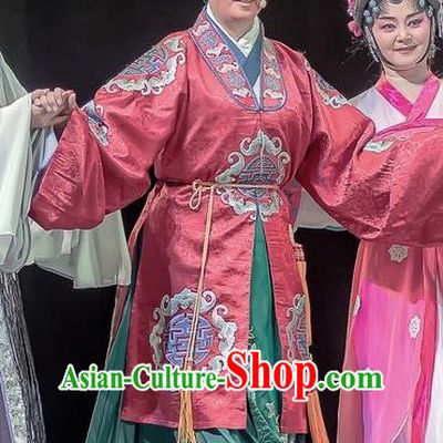 Chinese Sichuan Opera Pantaloon Garment Costumes and Hair Accessories Bao En Ji Traditional Peking Opera Laodan Dress Elderly Female Apparels
