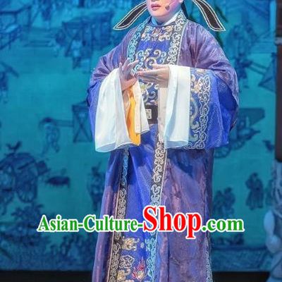 Bao En Ji Chinese Sichuan Opera Scholar Feng Ji Apparels Costumes and Headpieces Peking Opera Young Male Garment Xiaosheng Clothing
