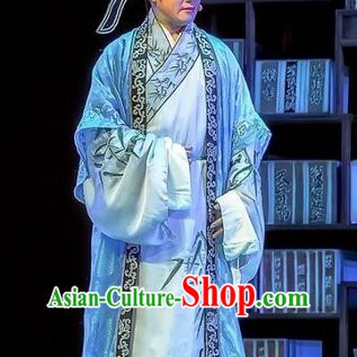 Bao En Ji Chinese Sichuan Opera Young Male Apparels Costumes and Headpieces Peking Opera Scholar Garment Xiaosheng Feng Ji Clothing