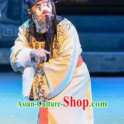 Bao En Ji Chinese Sichuan Opera Steward Apparels Costumes and Headpieces Peking Opera Clown Garment Servant Clothing