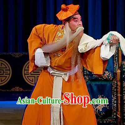 Cao Fu Zou Xue Chinese Sichuan Opera Laosheng Apparels Costumes and Headpieces Peking Opera Elderly Servant Garment Clothing