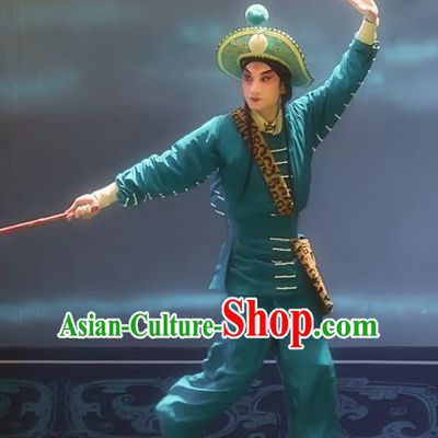 Shuang Ba Lang Chinese Sichuan Opera Swordsman Wang Rong Apparels Costumes and Headpieces Peking Opera Wusheng Garment Martial Male Clothing