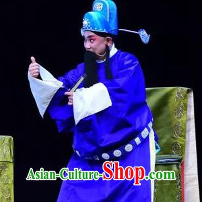 Yu He Qiao Chinese Sichuan Opera Official Apparels Costumes and Headpieces Peking Opera Laosheng Garment Elderly Male Clothing