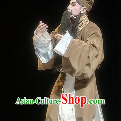 Mother of Mu Lian Chinese Sichuan Opera Laosheng Apparels Costumes and Headpieces Peking Opera Garment Elderly Male Clothing