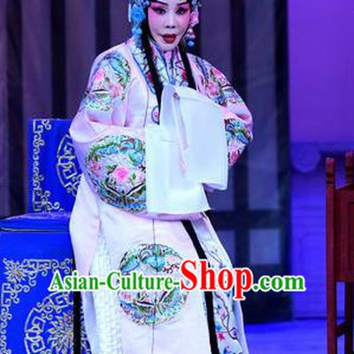 Chinese Beijing Opera Young Female Apparels Costumes and Headpieces Traditional Peking Opera Mrs Anguo Diva Liang Hongyu Pink Dress Garment