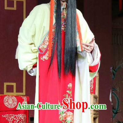 The Palace of Eternal Youth Love Chinese Sichuan Opera Emperor Apparels Costumes and Headpieces Peking Opera Elderly Male Garment Laosheng Clothing