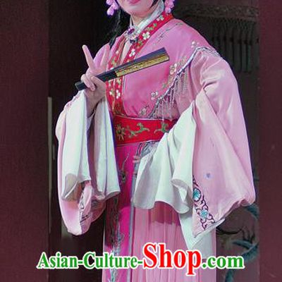 Chinese Sichuan Opera Actress Jiang Ruilian Garment Costumes and Hair Accessories Shuang Bai Yue Traditional Peking Opera Actress Pink Dress Hua Tan Apparels