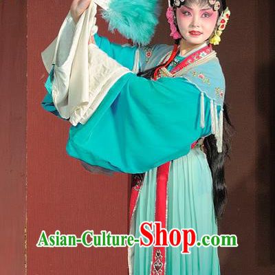 Chinese Sichuan Opera Actress Garment Costumes and Hair Accessories Shuang Bai Yue Traditional Peking Opera Hua Tan Dress Diva Jiang Ruilian Apparels