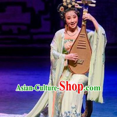 Chinese Sichuan Opera Young Lady Garment Costumes and Hair Accessories Scholar of Ba Shan Traditional Peking Opera Actress Dress Geisha Ni Chang Apparels