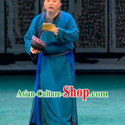Scholar of Ba Shan Chinese Sichuan Opera Laosheng Apparels Costumes and Headpieces Peking Opera Elderly Male Garment Scholar Sun Dengke Clothing