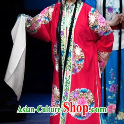 Chinese Beijing Opera Diva Liang Hongyu Apparels Costumes and Headpieces Traditional Peking Opera Mrs Anguo Hua Tan Red Dress Garment