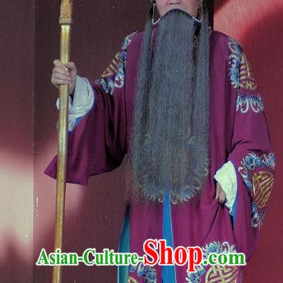 Chinese Sichuan Opera Elderly Male Wang Yun Apparels Costumes and Headpieces Peking Opera Landlord Garment Official Clothing