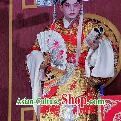 Chinese Sichuan Opera Emperor Li Dan Apparels Costumes and Headpieces Peking Opera Xiaosheng Garment Young Male Clothing