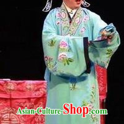 He Zhu Pei Chinese Sichuan Opera Niche Apparels Costumes and Headpieces Peking Opera Scholar Zhao Peng Garment Young Male Clothing