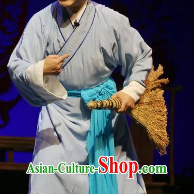 He Zhu Pei Chinese Sichuan Opera Servant Zhao Wang Apparels Costumes and Headpieces Peking Opera Garment Clown Figurant Clothing