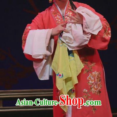 Chinese Sichuan Opera Young Lady Garment Costumes and Hair Accessories He Zhu Pei Traditional Peking Opera Hua Tan Dress Actress Jin Zhenfeng Apparels