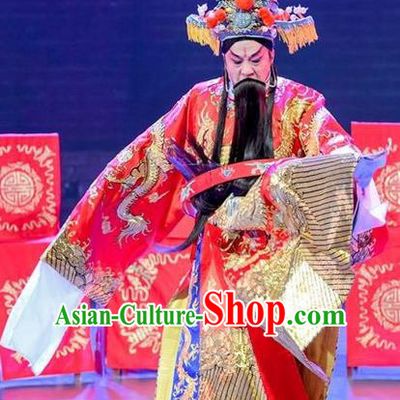 Yuan Men Zhan Zi Chinese Sichuan Opera Laosheng Apparels Costumes and Headpieces Peking Opera Elderly Male Garment Marshal Yang Yanzhao Clothing