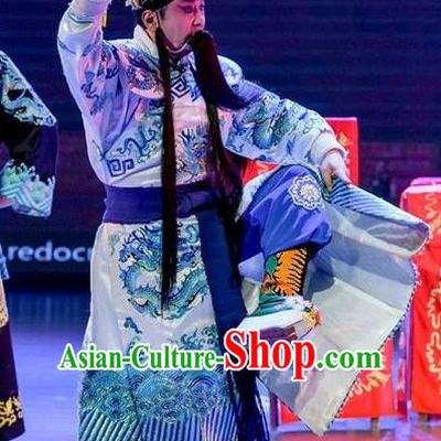 Yuan Men Zhan Zi Chinese Sichuan Opera Marshal Yang Yanzhao Apparels Costumes and Headpieces Peking Opera Elderly Male Garment General Clothing