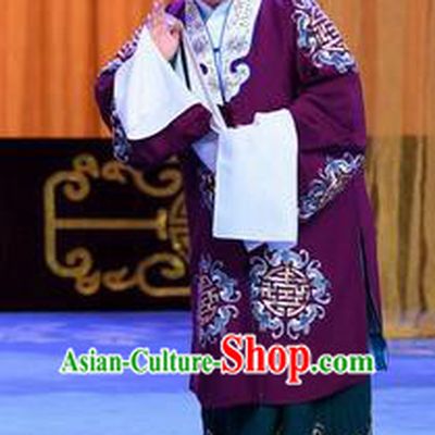 Chinese Beijing Opera Pantaloon Apparels Costumes and Headpieces Traditional Peking Opera Yu Bei Pavilion Elderly Female Dress Garment