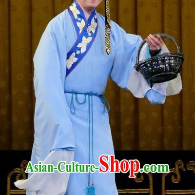 Yu Bei Pavilion Chinese Peking Opera Xiaosheng Garment Costumes and Headwear Beijing Opera Scholar Liu Chunsheng Apparels Clothing