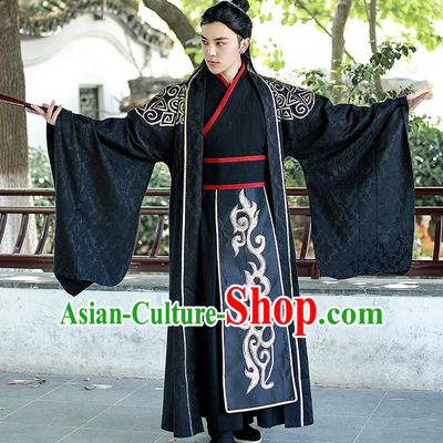 Chinese Han Dynasty Swordsman Historical Costumes Traditional Apparels Ancient Drama Prince Hanfu Clothing for Men