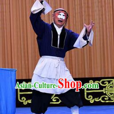 Gold Turtle Fishing Chinese Peking Opera Chou Role Zhang Yi Garment Costumes and Headwear Beijing Opera Clown Male Apparels Clothing
