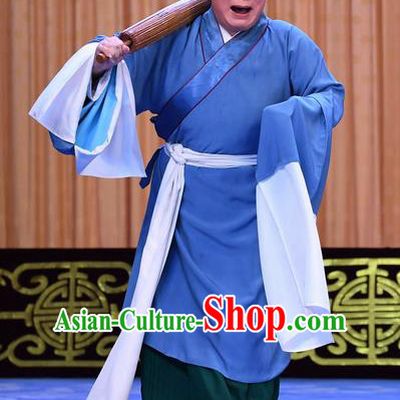 Chinese Beijing Opera Pantaloon Apparels Costumes and Headpieces Gold Turtle Fishing Traditional Peking Opera Elderly Female Dress Garment