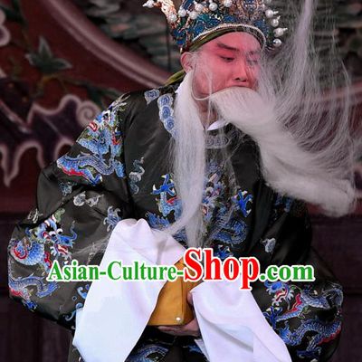 Hong Zong Lie Ma Chinese Peking Opera Elderly Male Garment Costumes and Headwear Beijing Opera Chancellor Wang Yun Apparels Official Clothing