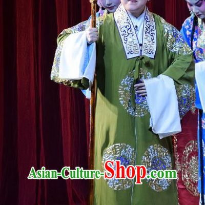 Chinese Beijing Opera Elderly Female Apparels Costumes and Headpieces Hong Zong Lie Ma Traditional Peking Opera Dame Wang Dress Garment
