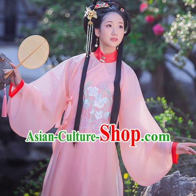 Chinese Ming Dynasty Young Lady Historical Costumes Traditional Ancient Noble Female Hanfu Dress Apparels