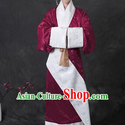 Chinese Han Dynasty Curving Front Robe Traditional Hanfu Dress Ancient Royal Princess Apparels Historical Costumes