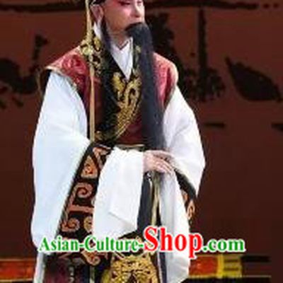 Xin Zhui Chinese Peking Opera Laosheng Li Cang Garment Costumes and Headwear Beijing Opera Elderly Male Apparels Clothing