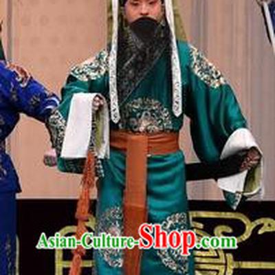 Changban Po Hanjin Kou Chinese Peking Opera Laosheng Liu Bei Garment Costumes and Headwear Beijing Opera Elderly Male Apparels Clothing