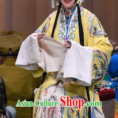 Chinese Beijing Opera Young Female Apparels Costumes and Headdress Changban Po Hanjin Kou Traditional Peking Opera Rani Mi Lan Dress Actress Garment